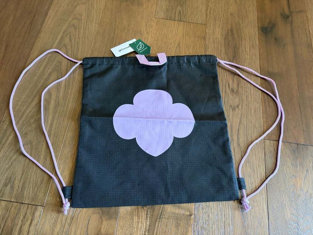 Girl Scouts 2022 My GS Kit Bag Black Drawstring Backpack